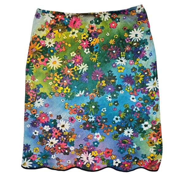 Warner's Dresses & Skirts - Vintage WARNER'S Floral SKIRT Flower Vibrant Watercolor Hippie Midi Medium